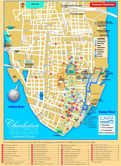 downtown charleston map tourist.